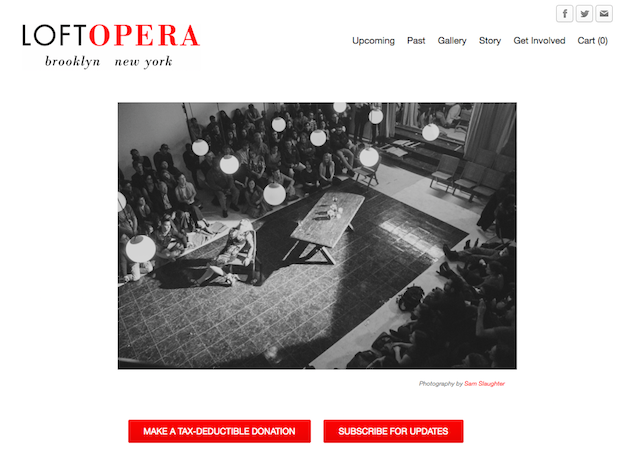 Loft Opera homepage
