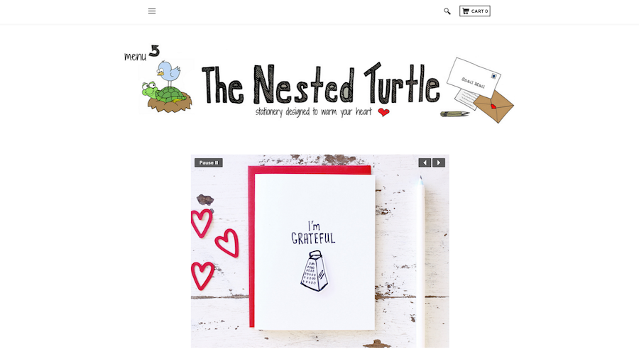Nested Turtle craft website homepage