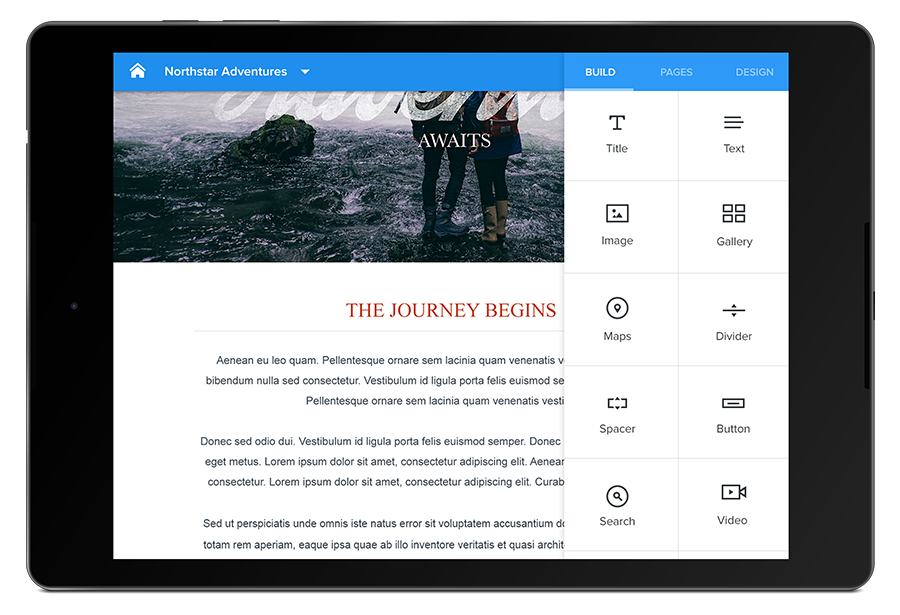 Weebly for Android on Tablet