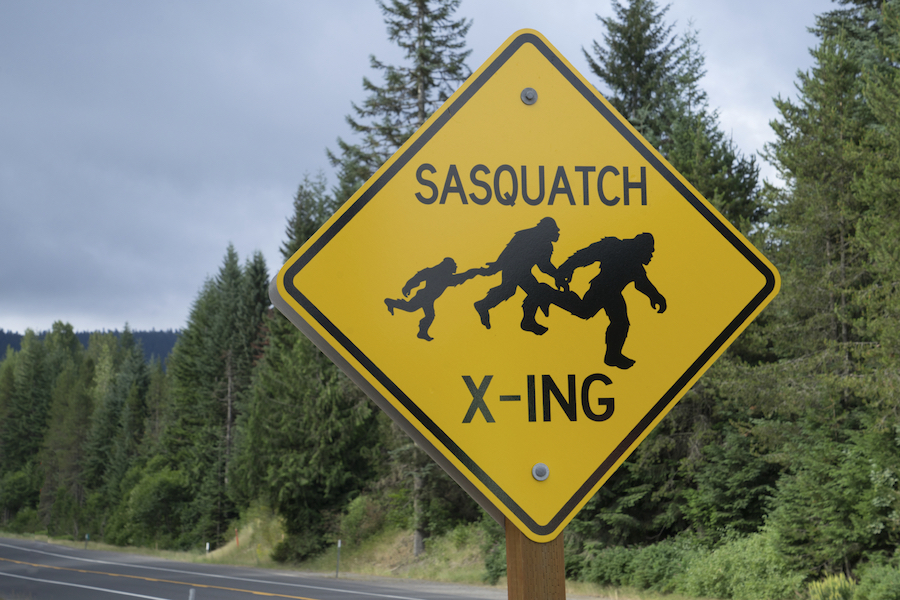Bigfoot crossing sign