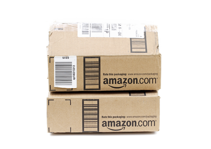 Stack of empty Amazon boxes