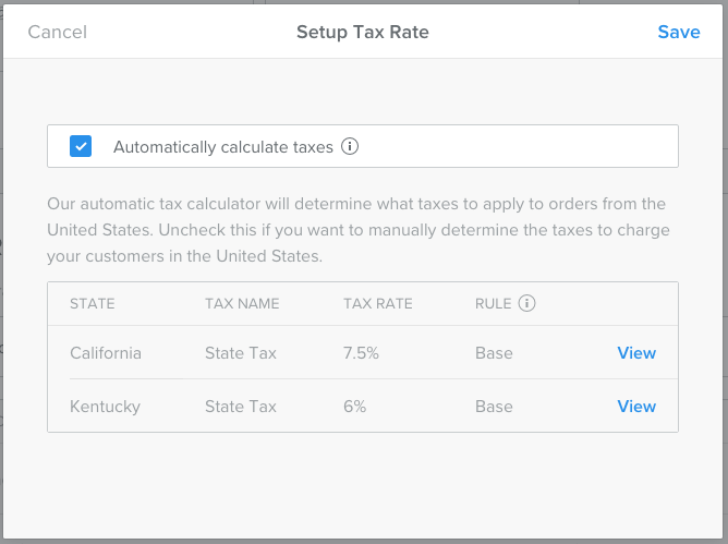 Weebly sales tax calculator interface